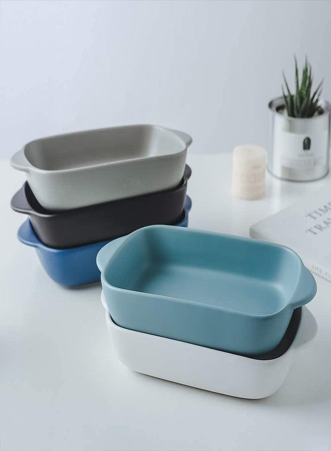 Clovis Bakeware Set, White Porcelain Baking Dish Bowl, 7.5 x 5 inch Rectangular Baking Pans for Cooking, Banquet and Daily Use (Blue) - Image 5