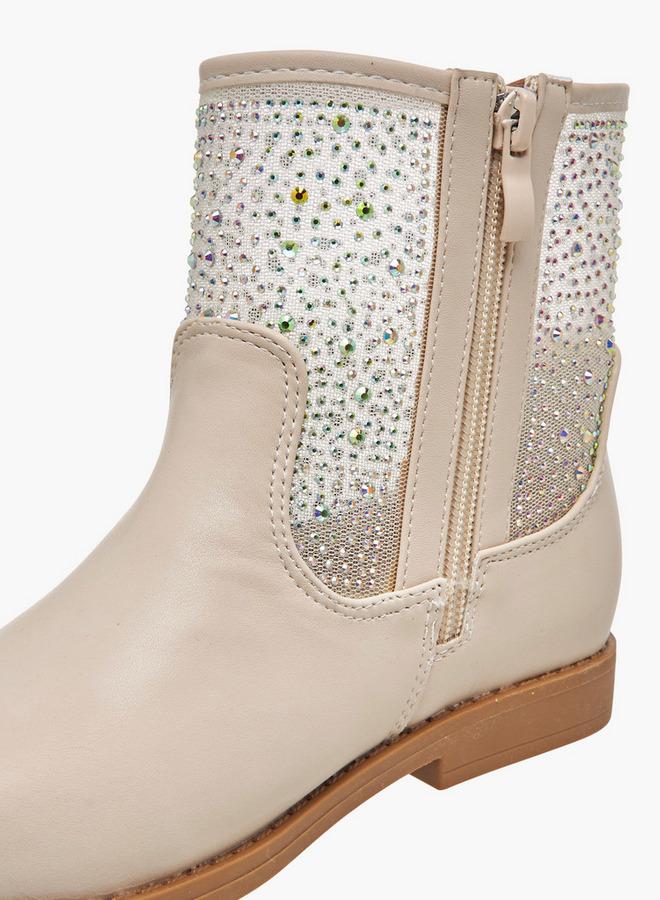 Celeste Girls Embellished High Cut Boots - Image 4