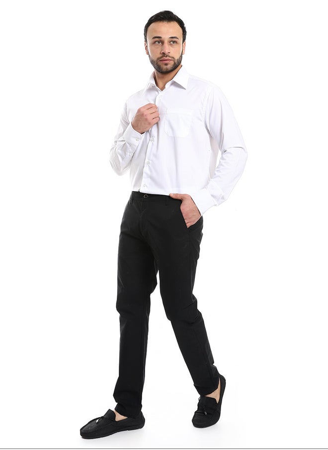 Andora - Classic Regular Fit Plain White Shirt_White - Image 1