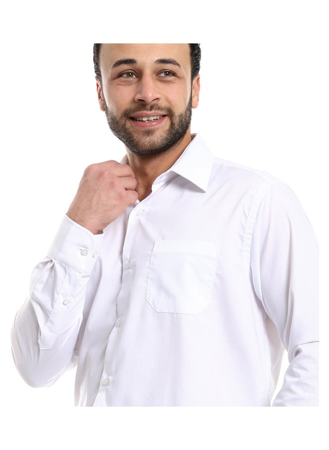 Andora - Classic Regular Fit Plain White Shirt_White - Image 1