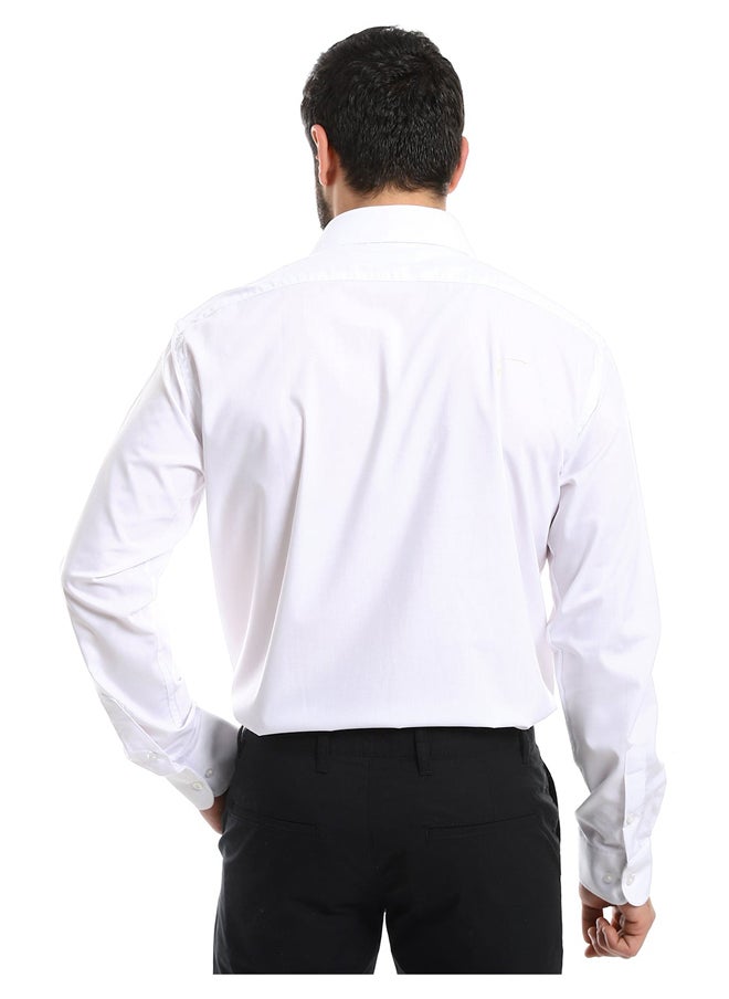 Andora - Classic Regular Fit Plain White Shirt_White - Image 1