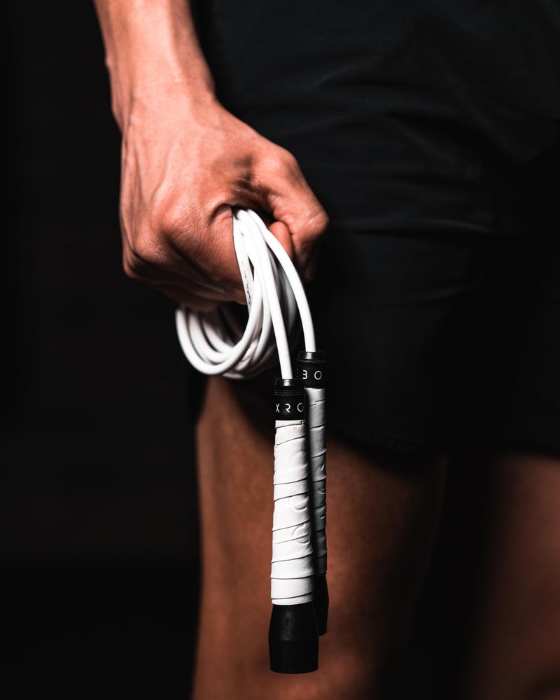 BOXROPE, A Jump Rope Made For Boxing, Tangle-Free, 15% Heavier Than A Normal PVC Rope, Adjustable, Includes Grip Tapes For More Grip, Premium Quality (White (Up to 6'2ft)) - Image 2