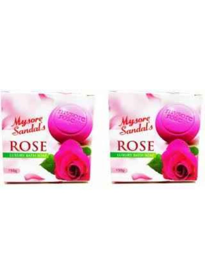 Mysore Sandals Pack Of Two Mysore Sandals Rose Luxury Soap - Image 1