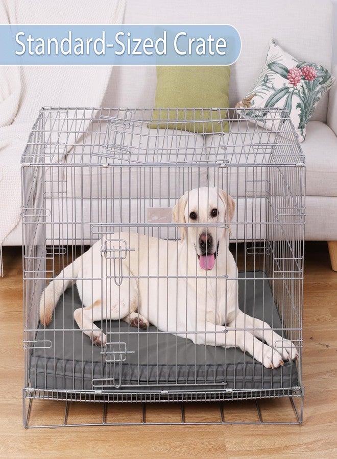Vonabem Large Dog Bed Waterproof Washable XL Crate Pad 42 inch, Outdoor Durable Leather Pet beds Foam Orthopedic, Anti-Slip XLarge Kennel Pads with Removable Cover Reversible, 41"x27" Grey - Image 5