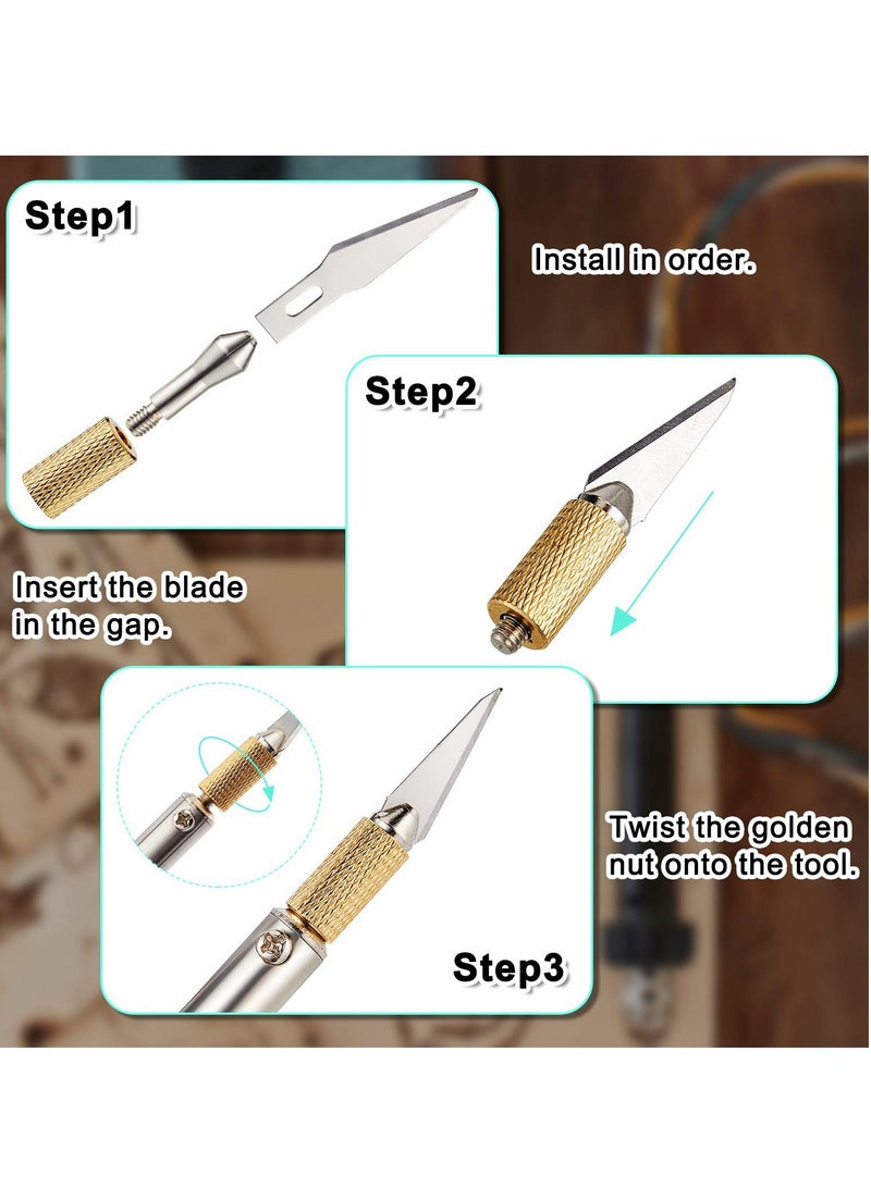 Excefore Electric Hot Knife Cutter Tool, Hot Knife Multipurpose Stencil Cutter with Metal Stand, 10 Pieces Blades, 2 Pieces Chuck Sleeves for Cutting Carving Soft Thin Styrofoam ( 12 Pieces )  - Image 5