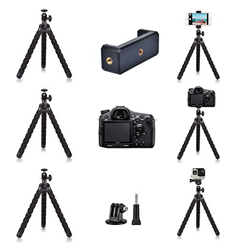 Ruittos Phone Mini Tripod, Ruittos Premium Flexible Mobile Phone Tripod Stand Compatible with iPhone Samsung Go Pro, Small Digital Camera, Black - Image 4