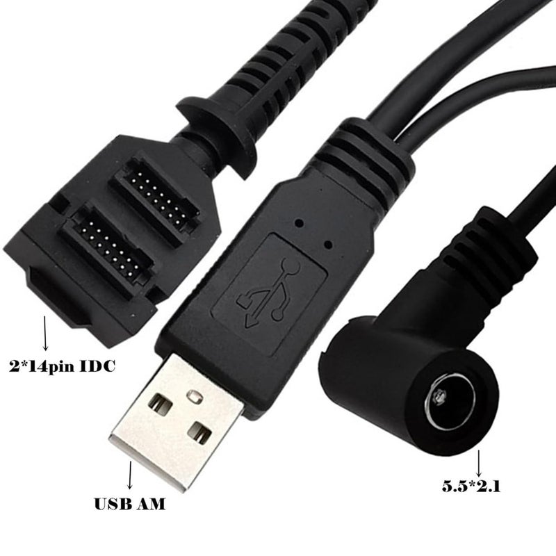 كابل الماسح الضوئي المزدوج 14 سنًا DC5521 أنثى إلى USB 2.0 بطول 200 سم دقيق لـ VX805 VX820 كابل ماسح ضوئي ثابت ومتسق - Image 3
