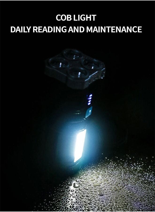 GROIC - 4 LED USB Rechargeable LED Flashlights, Super Bright 50000 Lumens Light, IPX5 Waterproof Outdoor Camping and Hiking Flashlights Torch - Image 1