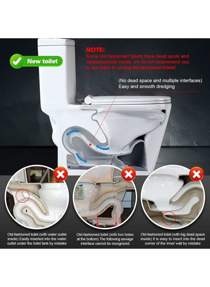 Barakah Toilet Auger, 130 cm Flexible Drain Snake with 4-Claw Grabber, Clog Removal Tool for Toilets and Pipes 4 cm or Larger, Includes Gloves and Cleaning Brushes for Home and Plumbing Use - Image 5