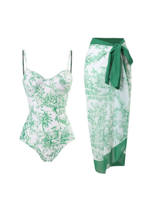 Women's 2-Piece Swimsuit Chiffon Skirt Style Swimsuit Fashionable Swimsuit Birthday Gift Swimsuit Party Best Gift
