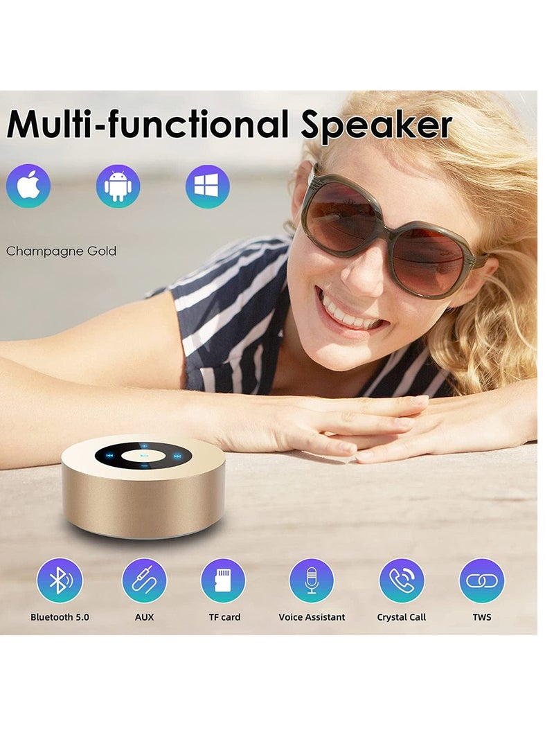 KASTWAVE Gold Smart Touch Wireless Speaker Small Bluetooth Speaker with Portable Waterproof Case High-Def Sound Fast Recharge - Image 4