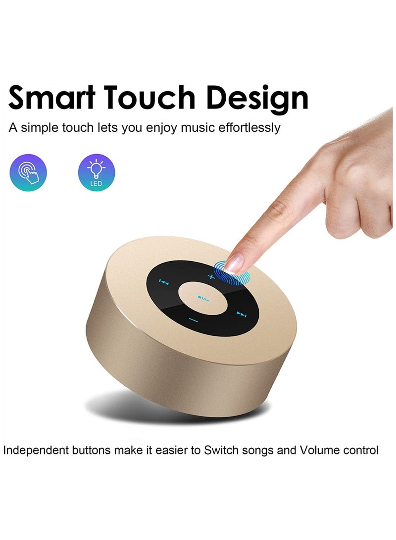 KASTWAVE Gold Smart Touch Wireless Speaker Small Bluetooth Speaker with Portable Waterproof Case High-Def Sound Fast Recharge - Image 2
