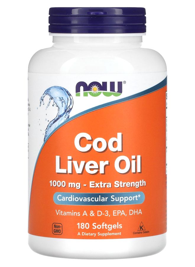 now Cod Liver Oil 1000 mg 180 Softgels