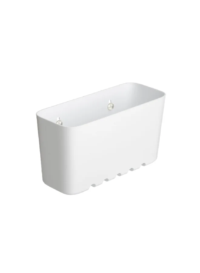 TATAY Wall Mounted Durable Plastic Storage Basket White Small 11 x 20 x 8.5 cm 4520101