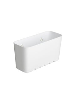 TATAY Wall Mounted Durable Plastic Storage Basket White Small 11 x 20 x 8.5 cm 4520101  - Image 1