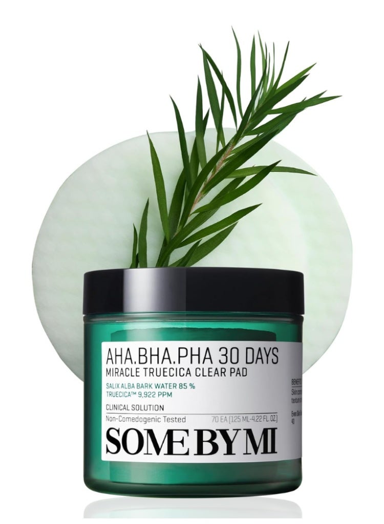Some By Mi AHA BHA PHA 30 Days Miracle Truecica Clear Pad 70 Pads – Acne & Blemish Exfoliating Toner Pads for Oily Skin 125mlCount - Image 1