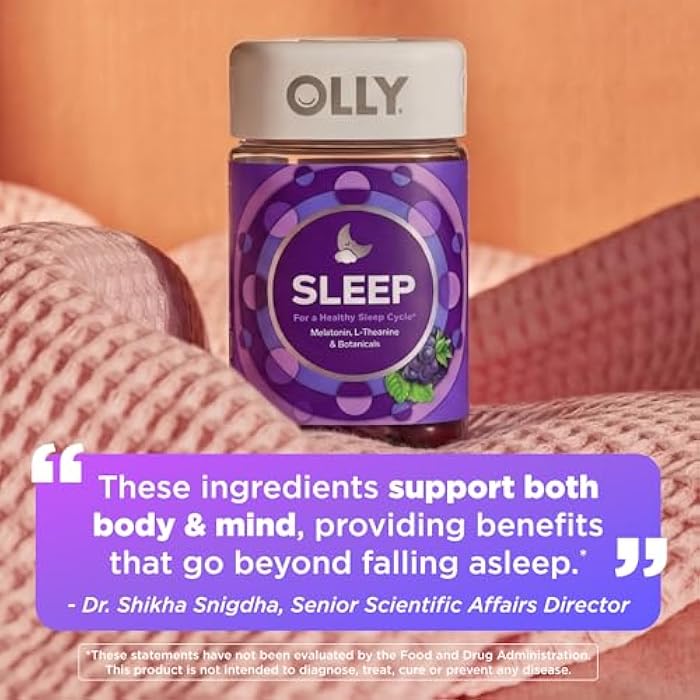 OLLY Sleep Gummy, 3mg Melatonin, L-Theanine, Chamomile, Lemon Balm, Sleep Aid, BlackBerry, 90 Count - Image 4