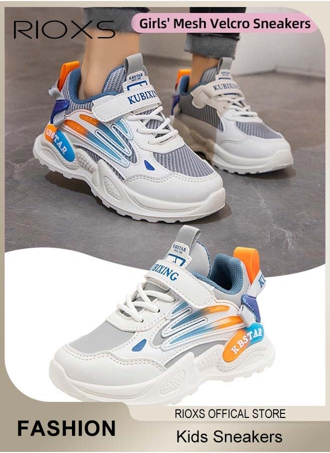 RIOXS Kids' Sneakers, Toddler Boys Girls Sports Shoes, Lightweight Running Shoes, Fashion Athletic Casual Shoes, Cozy Breathable Tennis Shoes, Walking Sneakers With Velcro, Non-slip Shoes For Little Kids  - Image 1