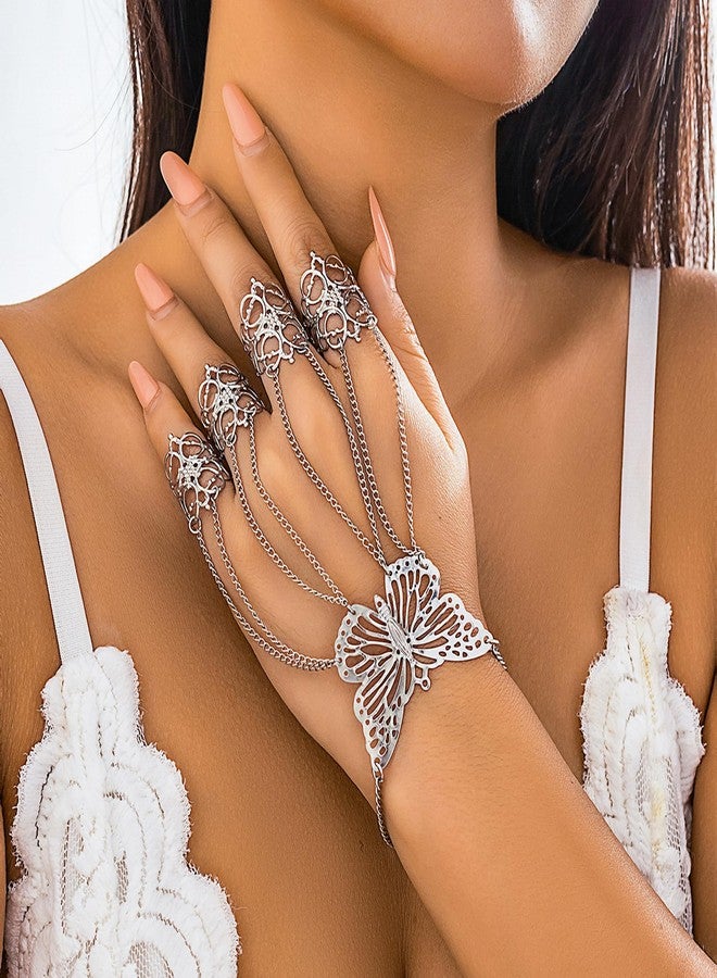 Your Always Charm Hand Chain Dainty Gold Hand Chain Bracelet for Women Stack Ring Bracelet Hand Chain Boho Jewelry Set for Women Trendy Gifts - Image 2