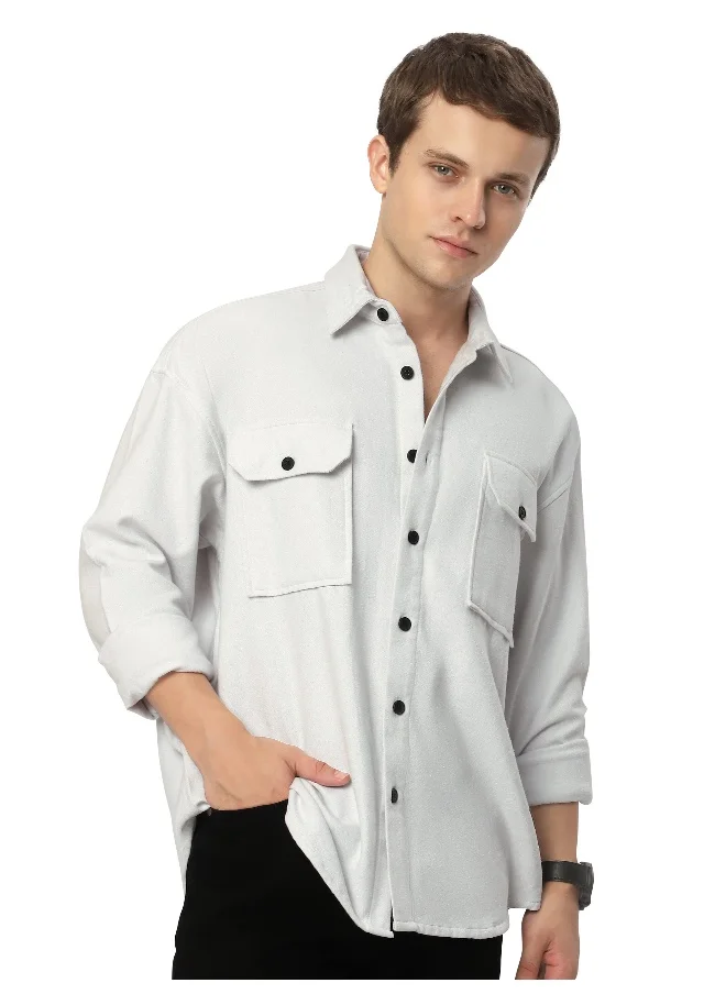 Beyoung White Recycled Flannel Shirt