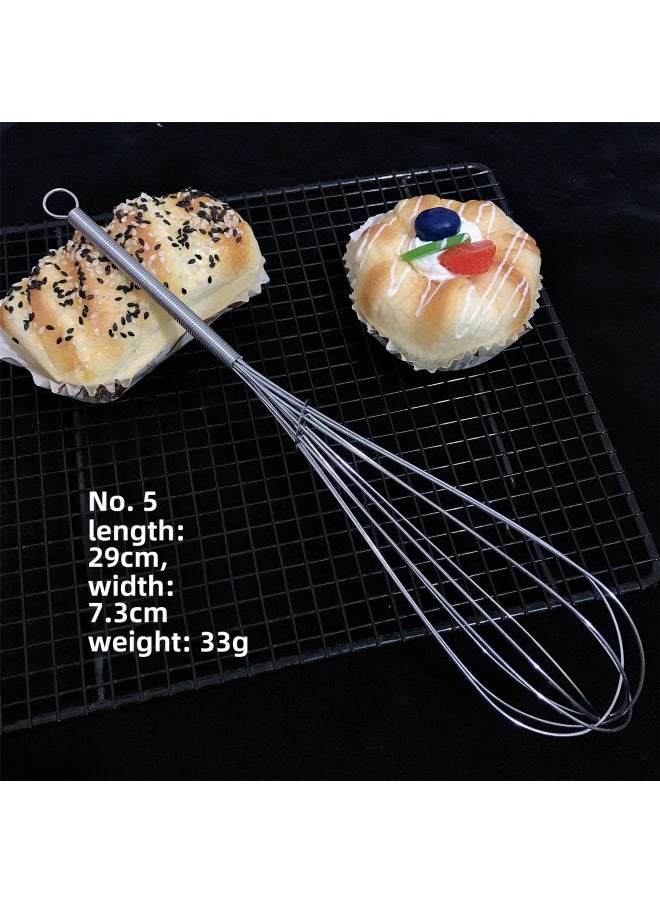 Generic Egg Beater Stainless Steel Spring Egg Beater, Metal Egg Beater Egg Beater Egg Beater Stick-Color:5.  - Image 1