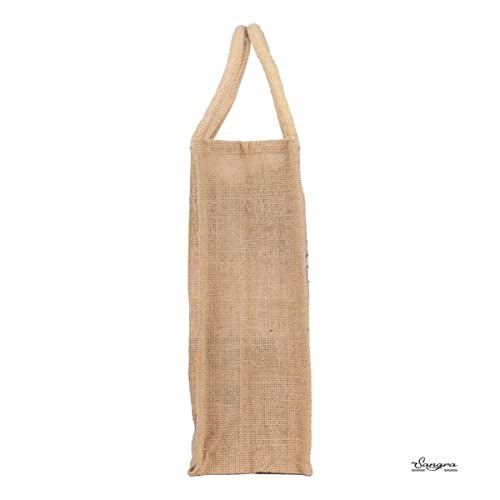 Sangra Multicolor Jute bag for Women and Men Lunch Bag with Zip and Handle (Flower Pattern) - Image 5