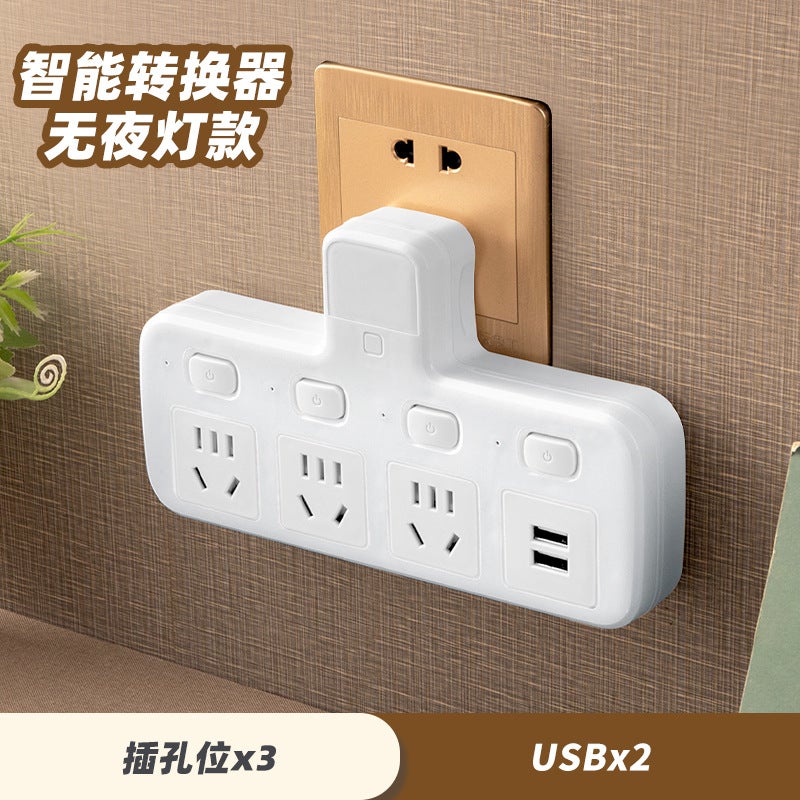 Household Socket Converter Plug With Usb Power Plug Row Wireless Socket Panel Porous Without Cable Plug - Image 1