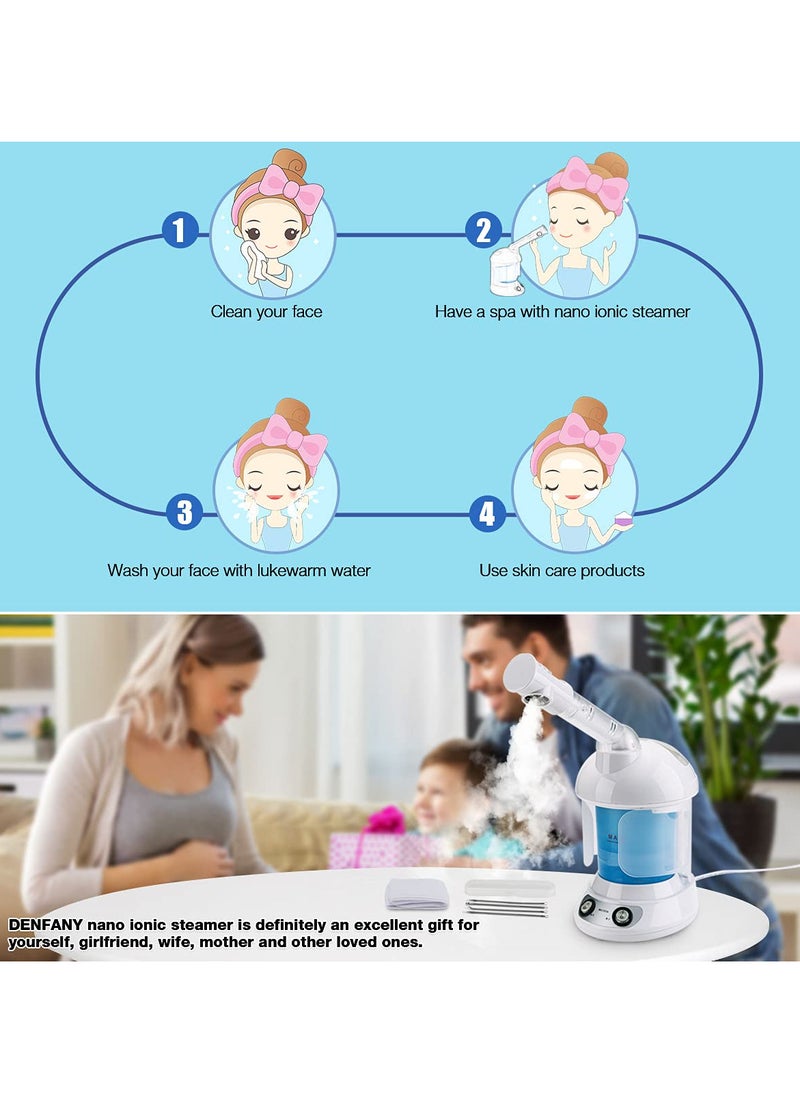 Arabest - Nano Ionic Face Steamer with 360° Rotatable Sprayer, Portable Facial Steamer for Personal Care Use at Home or Salon - Image 1