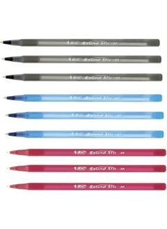Bic Round Stic 9 Ballpoint Pen Set 