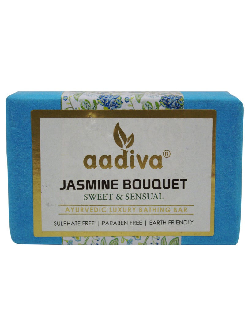 Aadiva Jasmine Bouquet Sweet & Sensual Ayurvedic Luxury Bathing Bar - Image 1