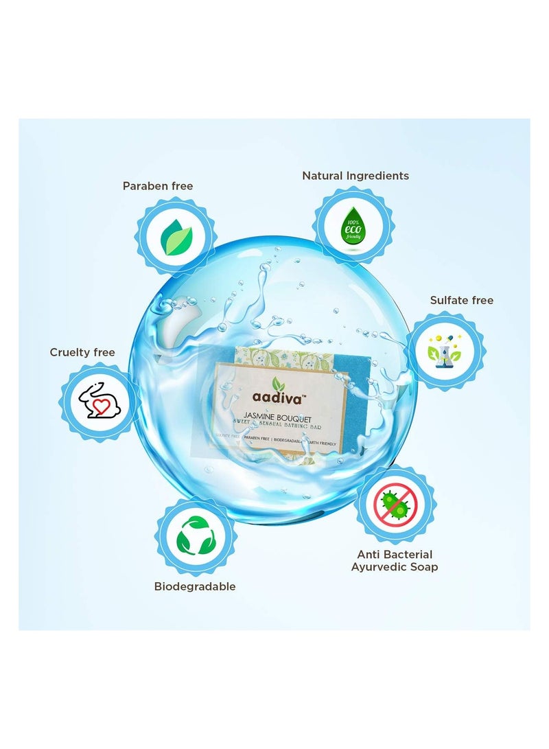 Aadiva Jasmine Bouquet Sweet & Sensual Ayurvedic Luxury Bathing Bar - Image 2