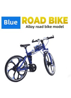 Generic Special 1:10 Alloy Bicycle Model Simulation Station Wagon Mini Stunt Car Ornaments Collection Toys-Color:No. 3 Folding Mountain Bike Blue [e-commerce Box] 20*6*14  - Image 1