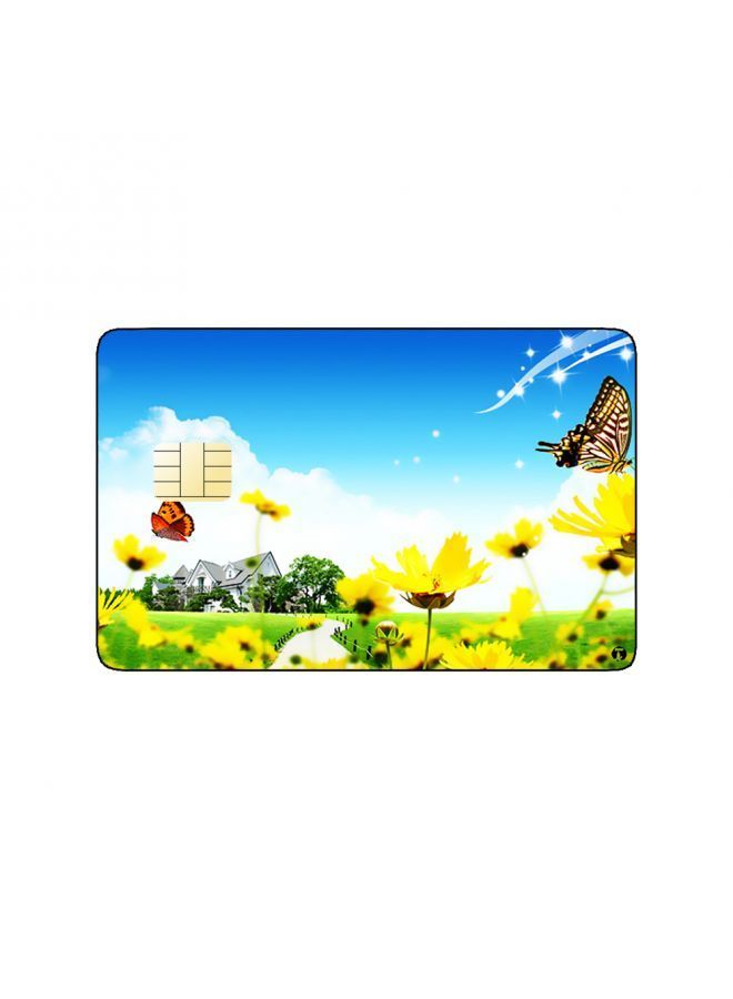 RKN PRINTED BANK CARD STICKER Beautiful Sunflowers Drawing - Image 1