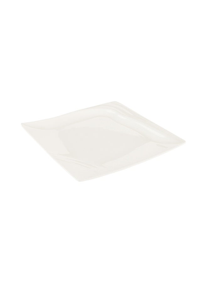 Restaurantware Voga 14 x 14 x 1.2 Inch Serving Plates, 10 Square Pasta Plates - Premium, Top-Rack DIshwashable, White Melamine Serving Platters, Serve Appetizers Or Desserts, For All Occasions  - Image 1