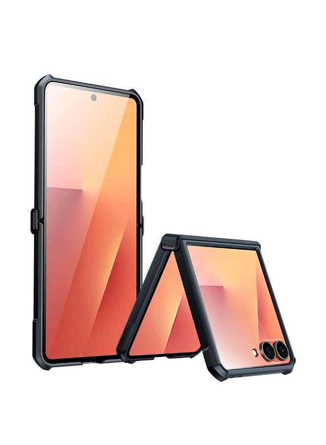 إكسوند جراب لهاتف Samsung Galaxy Z Flip 7، واقي شاشة مدمج، حماية للكاميرا، غطاء ناعم من مادة TPU - Image 1