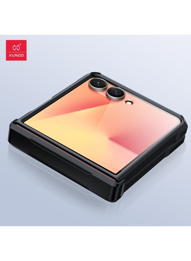 إكسوند جراب لهاتف Samsung Galaxy Z Flip 7، واقي شاشة مدمج، حماية للكاميرا، غطاء ناعم من مادة TPU - Image 4