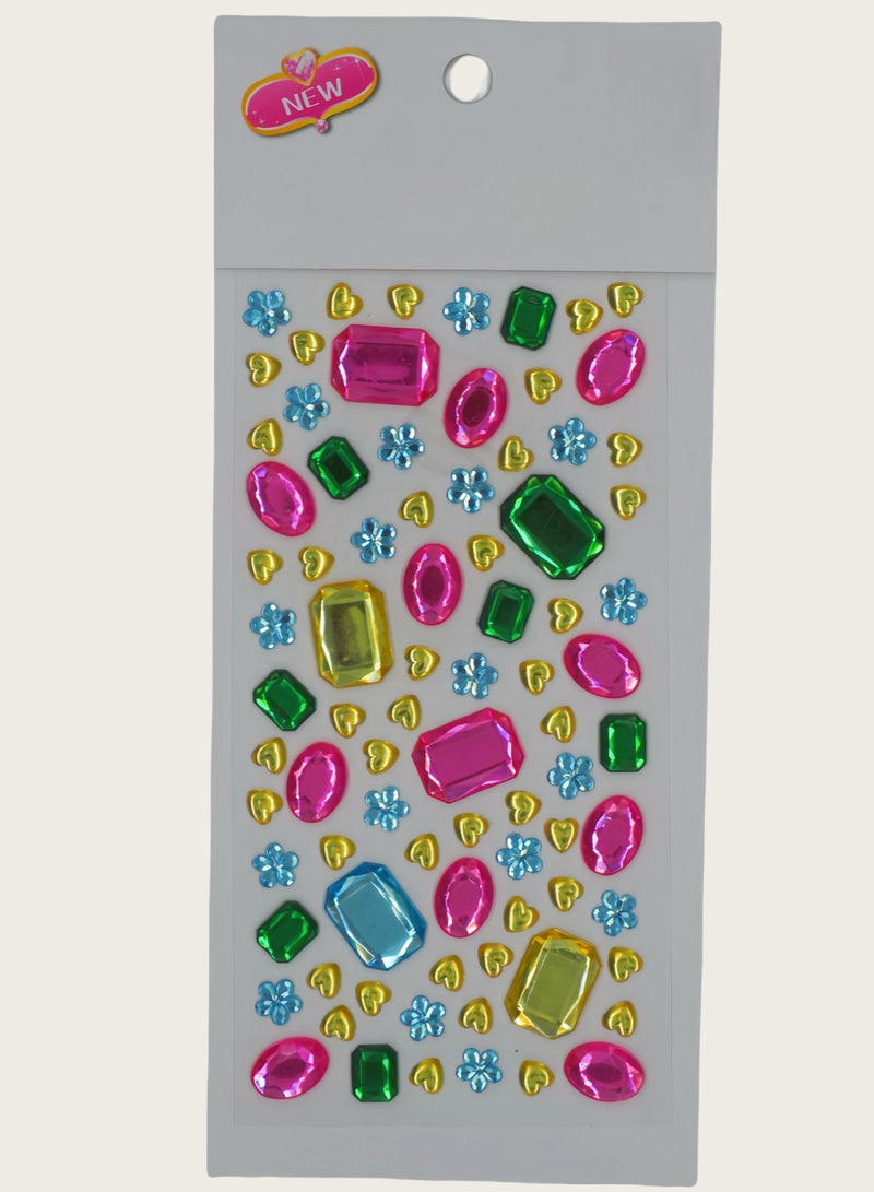 Multi-color and multi-shape crystal diamond stickers 3D three-dimensional stickers children's DIY decoration self-adhesive jewelry stickers colored diamond stickers - Image 1