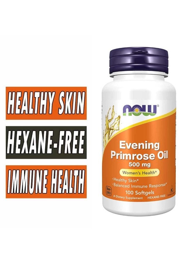 Now Evening Primrose Oil 500Mg, 100Softgels - Image 3