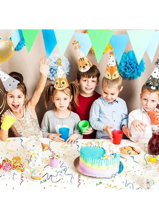12 Pcs Woodland Animal Party Hats Assorted Jungle Animal Cone Hats Cute Paper Birthday Hats for Kids Birthday Baby Shower Safari Themed Party Decorations - Image 5