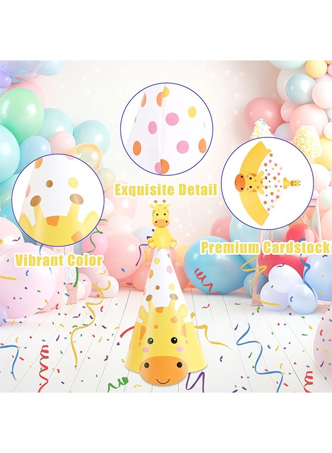 12 Pcs Woodland Animal Party Hats Assorted Jungle Animal Cone Hats Cute Paper Birthday Hats for Kids Birthday Baby Shower Safari Themed Party Decorations - Image 3