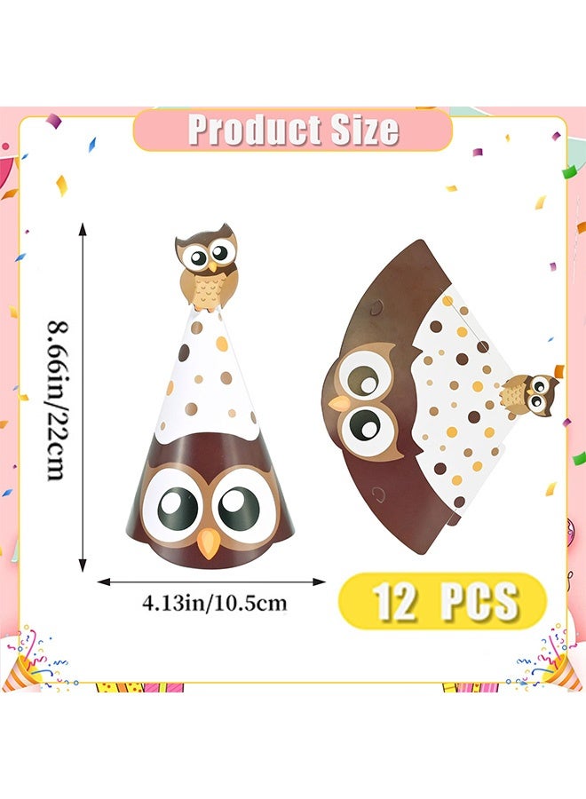 12 Pcs Woodland Animal Party Hats Assorted Jungle Animal Cone Hats Cute Paper Birthday Hats for Kids Birthday Baby Shower Safari Themed Party Decorations - Image 4