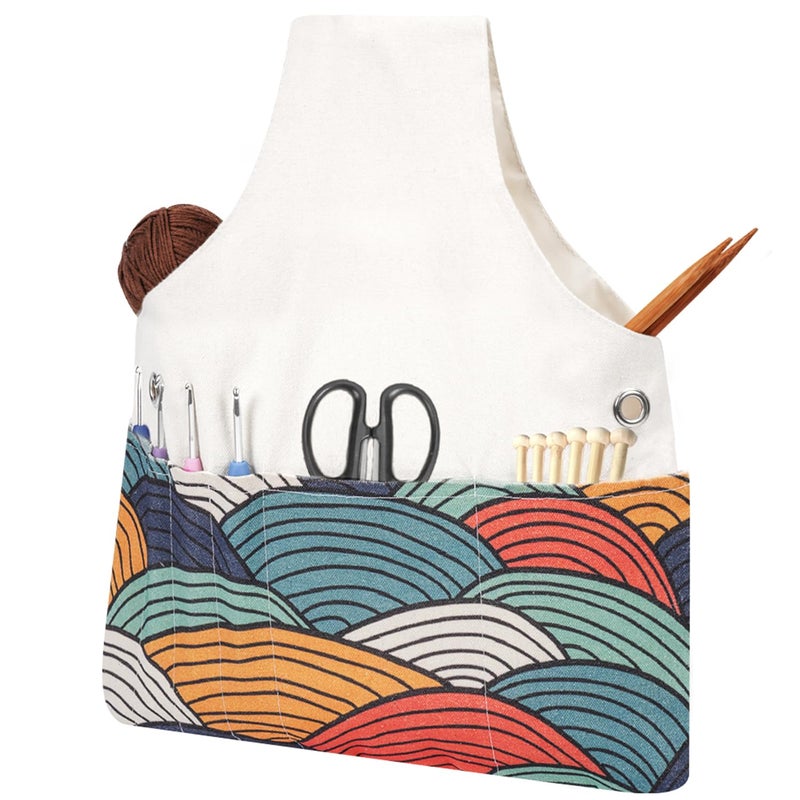 TOGETRUE Yarn Bag Knitting Crochet Tote Bag Lightweight Yarn Storage Bag Organizer Travel Knitting Wrist Bag Yarn Tote Bags for Crocheting Holding Yarn Knitting Needles LargeColor Arc - Image 2