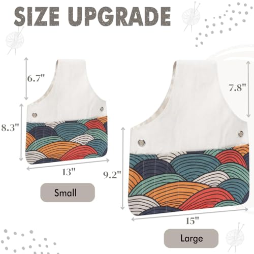 TOGETRUE Yarn Bag Knitting Crochet Tote Bag Lightweight Yarn Storage Bag Organizer Travel Knitting Wrist Bag Yarn Tote Bags for Crocheting Holding Yarn Knitting Needles LargeColor Arc - Image 3