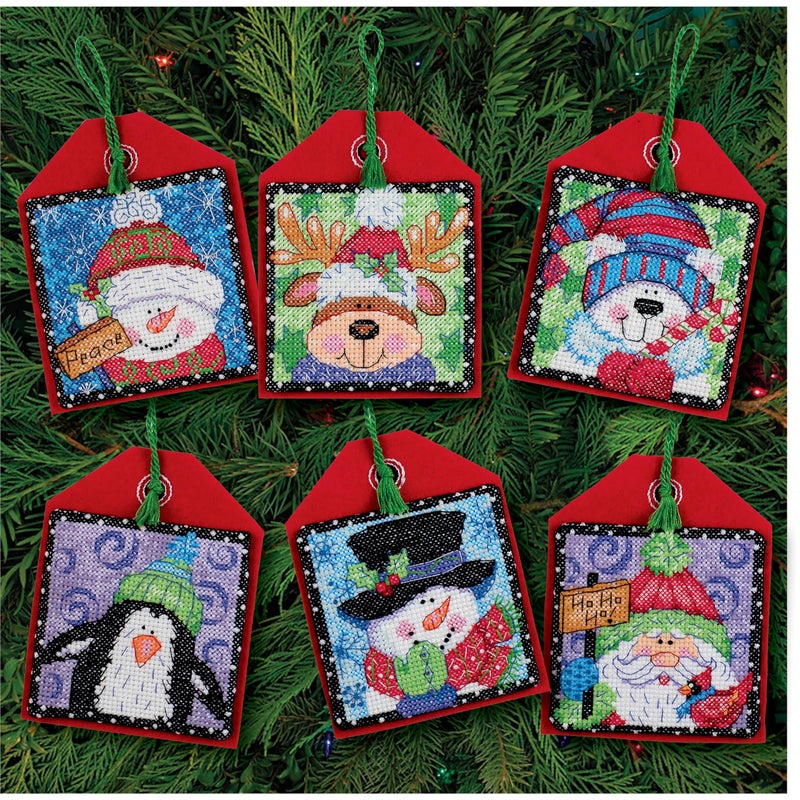 Dimensions Counted Cross Stitch Christmas Pals Ornament Kit, 6 pcs - Image 5