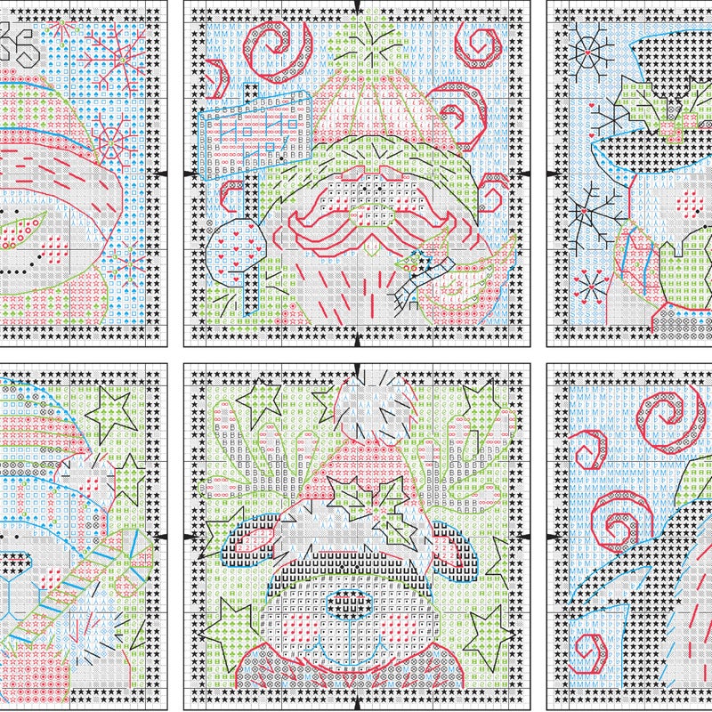 Dimensions Counted Cross Stitch Christmas Pals Ornament Kit, 6 pcs - Image 4