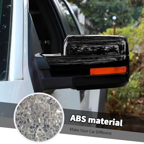 Jimen غطاء مرآة خارجي كامل متوافق مع فورد F150 2009-2014، 4 قطع (أسود) - Image 5