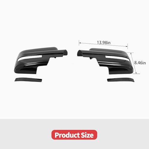 Jimen غطاء مرآة خارجي كامل متوافق مع فورد F150 2009-2014، 4 قطع (أسود) - Image 3