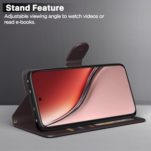 Pikkme Flip Cover for Realme P3 Ultra 5G Leather Finish | Inside TPU with Card Pockets | Wallet Stand and Shock Proof | Complete Protection Flip Case(Coffee) - Image 3