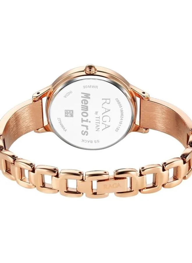 TITAN Women's Analog Display Watch With Rose Gold Metal Strap - 2754WM01