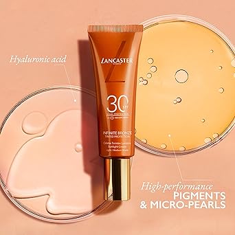 Lancaster Infinite Bronze Sunlight Cream SPF 30 50ml LightMedium Shade Tinted Protection NonGreasy and NonSticky Formula NaturalLooking Finish Vegan - Image 4